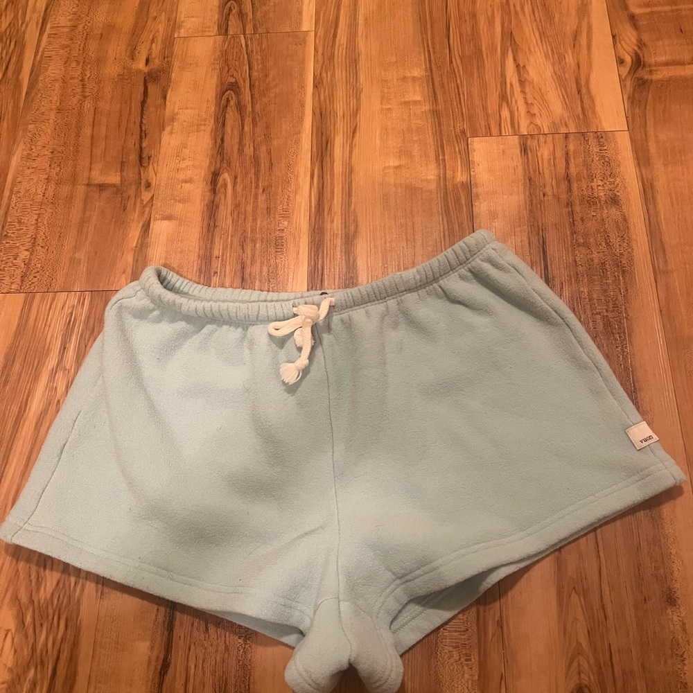 Vuori Light Blue Women's Fleece Lounge Shorts